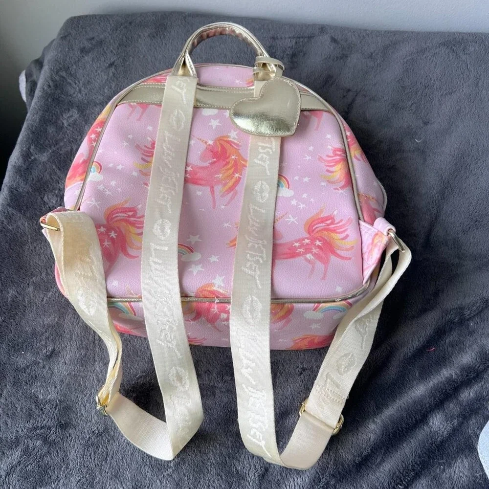 Betsey Johnson Pastel Rainbow Unicorn Heart Backpack Kidcore Kawaii Fairy Kei